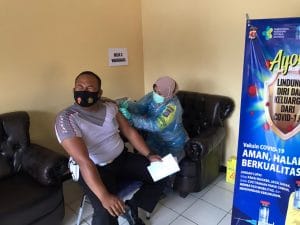 Sebanyak 143 Personel Polda Banten Telah di Vaksin Pada Hari Ke 8.