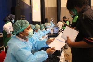 Kementerian Kesehatan Meresmikan Pusat Vaksin Grab Vaccine Center 3 in 1 Pertama di Indonesia.