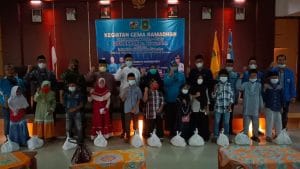DPK KNPI Ciwandan Menyantuni Anak Yatim Piatu dalam momen Gema Ramadhan 1442 H.