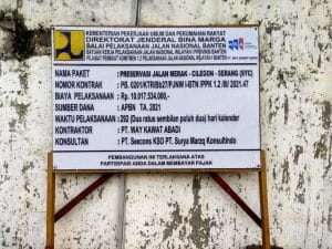 Wow!!Proyek Pemeliharaan jalan Merak,Cilegon, serang senilai 10 M.