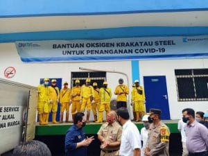 Kapolres Cilegon AKBP SIGIT HARYONO,S.IK, SH. dampingi Menteri BUMN, terkait Oksigen