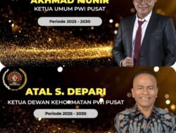 Munir Terpilih Ketua Umum PWI Pusat Periode 2025-2030. ‘ Ucapan Selamatpun Mengalir…!!