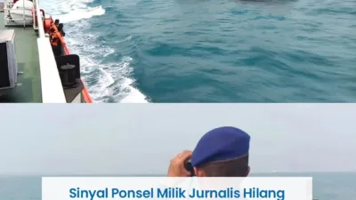 Ada Titik Terang, Sinyal Terakhir Opsel Wartawan di Kawasan Pulau Sebesi, Lampung.